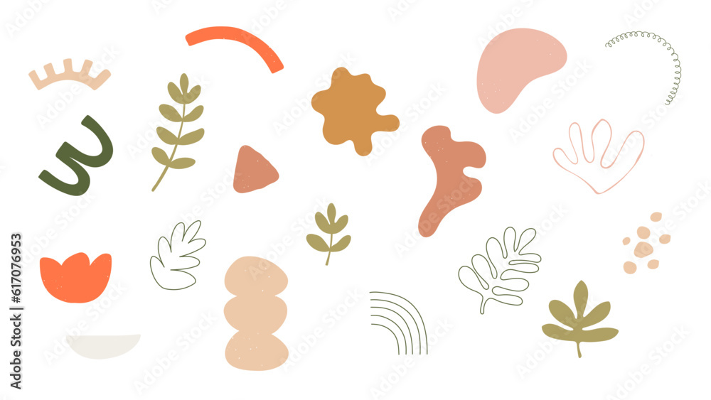 Simple hand drawn vector doodle shapes set. Elements for decoration and design.
