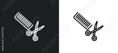 hairdresser line icon in white and black colors. hairdresser flat vector icon from hairdresser collection for web, mobile apps and ui.