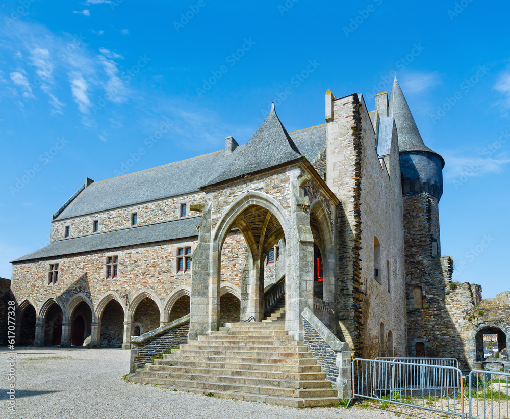 The town hall of Vitre, France is inside the castle walls, in a building that was rebuilt in 1912.