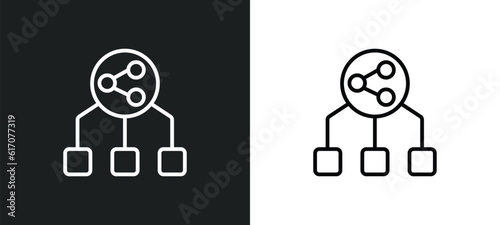 user sharing files line icon in white and black colors. user sharing files flat vector icon from user sharing files collection for web, mobile apps and ui.