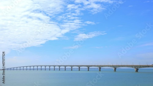 Wallpaper Mural Ile de Ré bridge seen from La Rochelle shore on a sunny day in Charente-Maritime, France Torontodigital.ca