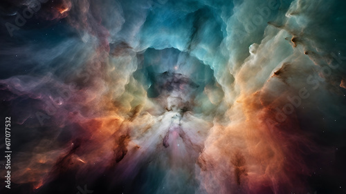 space photos of colourful nebula from the Hubble telescope, AI generated