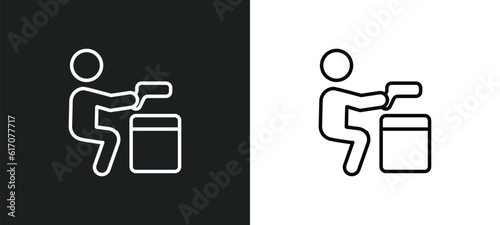 criminal heist line icon in white and black colors. criminal heist flat vector icon from criminal heist collection for web, mobile apps and ui.