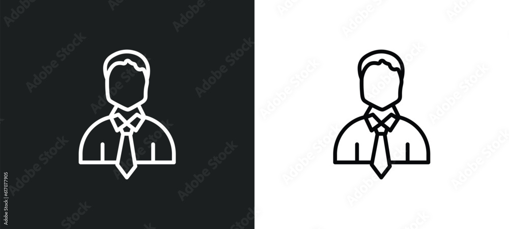 bussiness man line icon in white and black colors. bussiness man flat vector icon from bussiness man collection for web, mobile apps and ui. bussiness man line icon in white and black colors. bussiness man flat vector icon from bussiness man collection for web, mobile apps and ui.