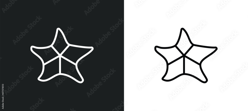 big starfish line icon in white and black colors. big starfish flat vector icon from big starfish collection for web, mobile apps and ui. big starfish line icon in white and black colors. big starfish flat vector icon from big starfish collection for web, mobile apps and ui.
