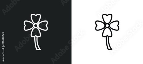 clovers line icon in white and black colors. clovers flat vector icon from clovers collection for web, mobile apps and ui.