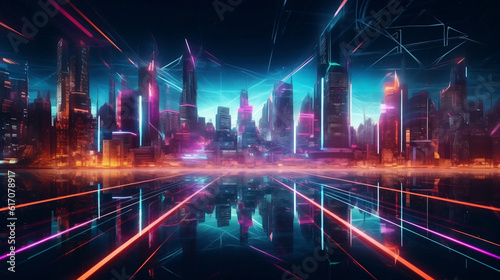  Neon Horizons  Embracing the Technological Tapestry of Urban Life