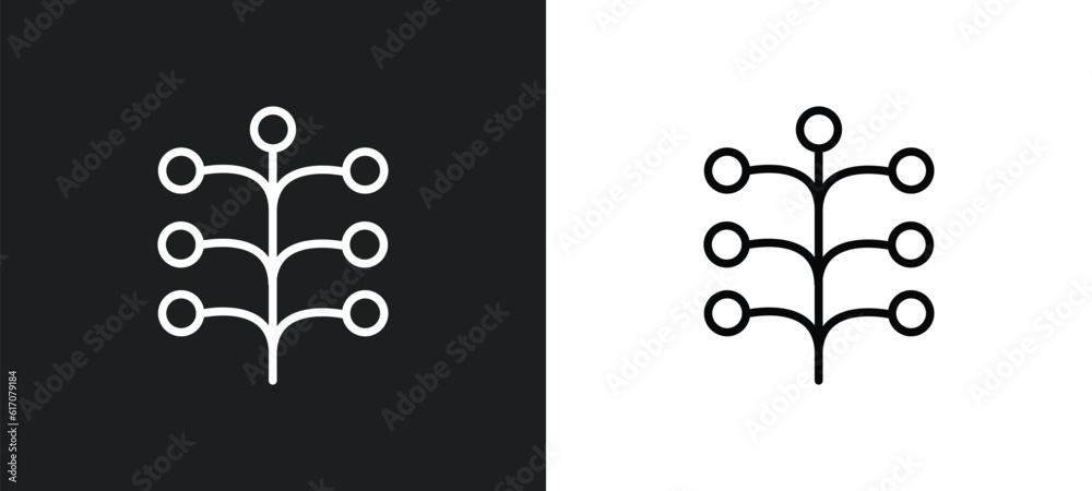 mimosa line icon in white and black colors. mimosa flat vector icon from mimosa collection for web, mobile apps and ui.