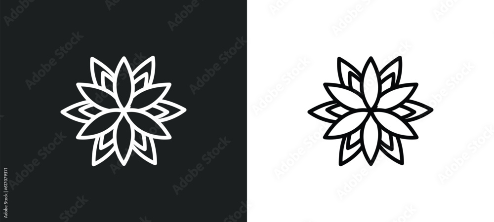 dahlia line icon in white and black colors. dahlia flat vector icon from dahlia collection for web, mobile apps and ui.
