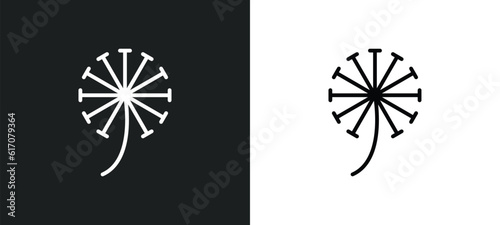 dandelion line icon in white and black colors. dandelion flat vector icon from dandelion collection for web, mobile apps and ui.