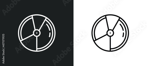 dvd disc line icon in white and black colors. dvd disc flat vector icon from dvd disc collection for web, mobile apps and ui.