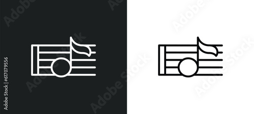 crotchet line icon in white and black colors. crotchet flat vector icon from crotchet collection for web, mobile apps and ui.