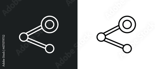 data sharing line icon in white and black colors. data sharing flat vector icon from data sharing collection for web, mobile apps and ui.