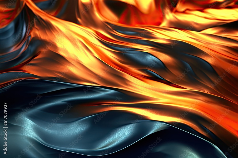 Metal background and flames reflecting off its surface. Gnerative AI Metal background and flames reflecting off its surface. Gnerative AI