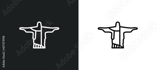 line icon in white and black colors. flat vector icon from collection for web, mobile apps and