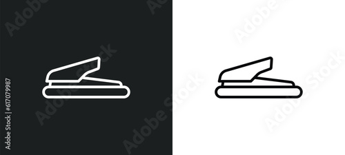 puncher line icon in white and black colors. puncher flat vector icon from puncher collection for web, mobile apps and ui.