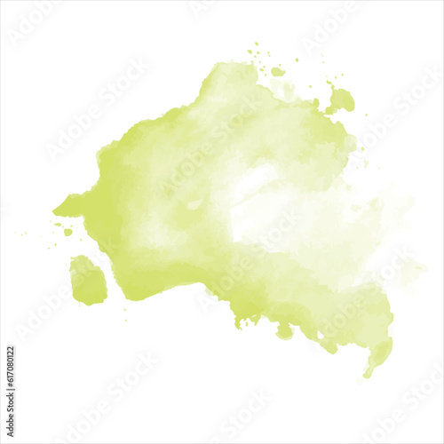 watercolor olive green background splash and stain vector