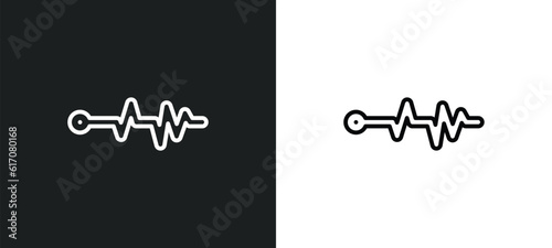 pulse line icon in white and black colors. pulse flat vector icon from pulse collection for web, mobile apps and ui.