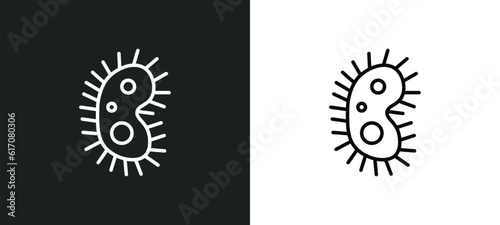 microbe line icon in white and black colors. microbe flat vector icon from microbe collection for web, mobile apps and ui.