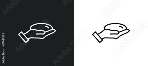 breast implant line icon in white and black colors. breast implant flat vector icon from breast implant collection for web, mobile apps and ui.