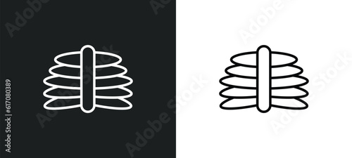 x ray line icon in white and black colors. x ray flat vector icon from x ray collection for web, mobile apps and ui.