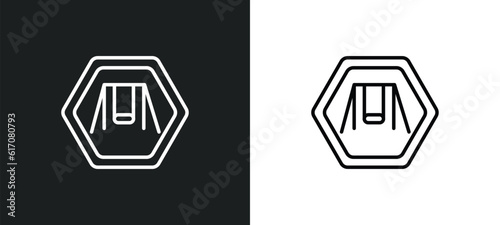 swings line icon in white and black colors. swings flat vector icon from swings collection for web, mobile apps and ui.