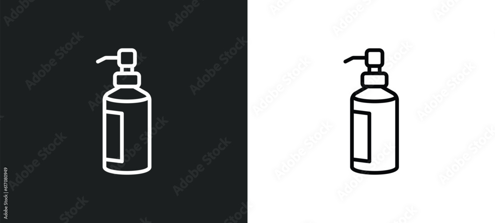 soap dispenser line icon in white and black colors. soap dispenser flat vector icon from soap dispenser collection for web, mobile apps and ui. soap dispenser line icon in white and black colors. soap dispenser flat vector icon from soap dispenser collection for web, mobile apps and ui.