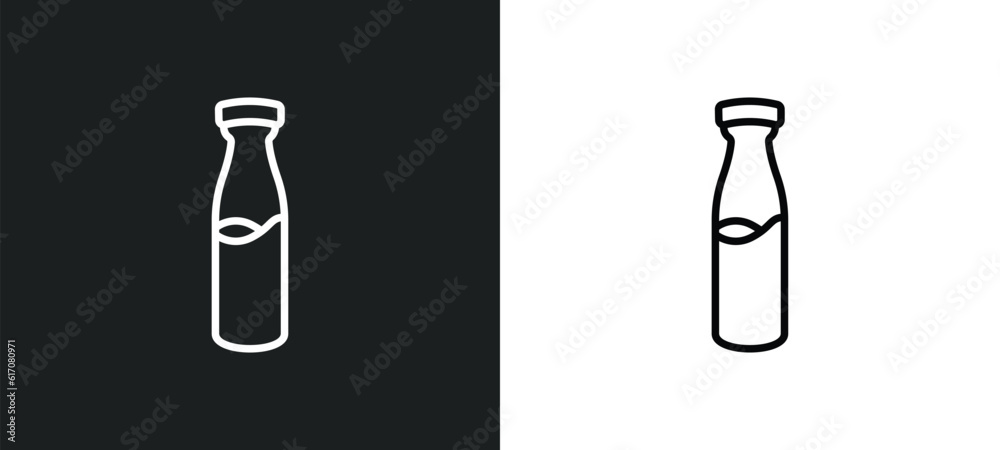 Fototapeta premium milk line icon in white and black colors. milk flat vector icon from milk collection for web, mobile apps and ui.
