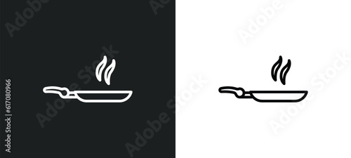 pan line icon in white and black colors. pan flat vector icon from pan collection for web, mobile apps and ui.