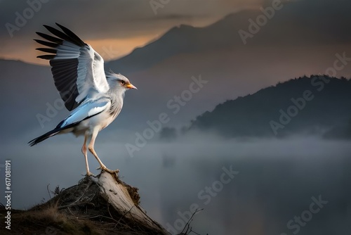 secretary bird in the forest