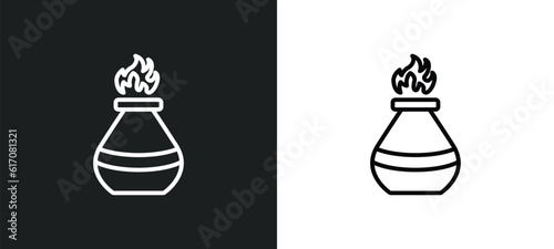 tandoori line icon in white and black colors. tandoori flat vector icon from tandoori collection for web, mobile apps and ui.