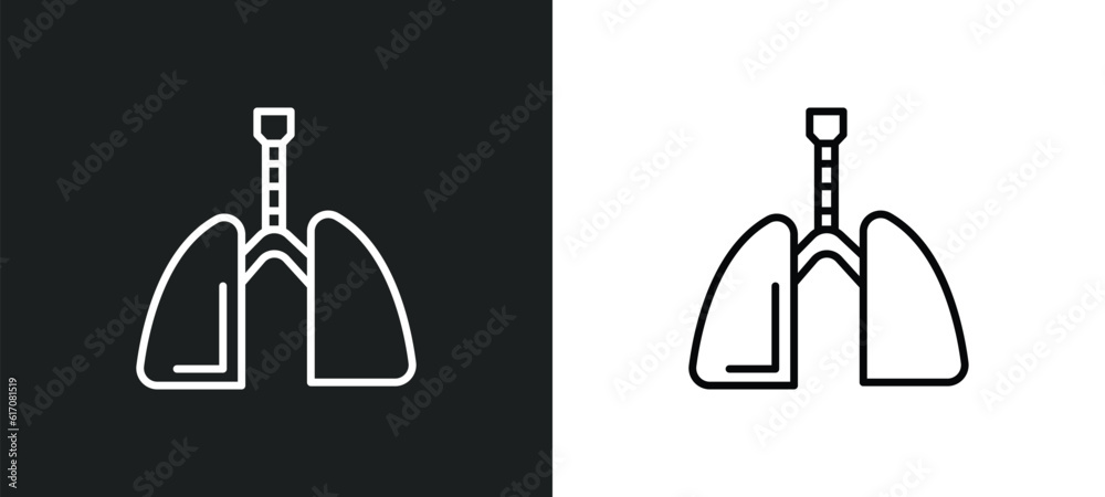 respiratory system line icon in white and black colors. respiratory system flat vector icon from respiratory system collection for web, mobile apps and ui. respiratory system line icon in white and black colors. respiratory system flat vector icon from respiratory system collection for web, mobile apps and ui.