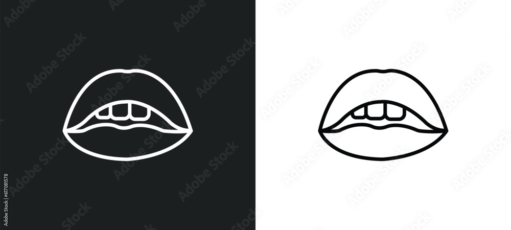mouth open line icon in white and black colors. mouth open flat vector icon from mouth open collection for web, mobile apps and ui. mouth open line icon in white and black colors. mouth open flat vector icon from mouth open collection for web, mobile apps and ui.