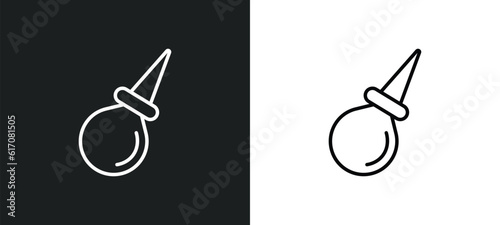 l aspirator line icon in white and black colors. l aspirator flat vector icon from l aspirator collection for web, mobile apps and ui.