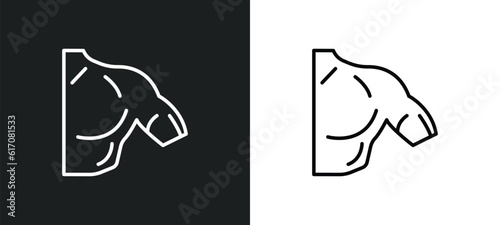 men shoulder line icon in white and black colors. men shoulder flat vector icon from men shoulder collection for web, mobile apps and ui.