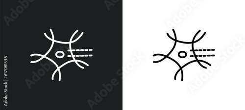 neuron line icon in white and black colors. neuron flat vector icon from neuron collection for web, mobile apps and ui.