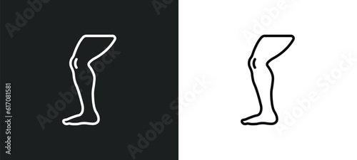 men leg line icon in white and black colors. men leg flat vector icon from men leg collection for web, mobile apps and ui.