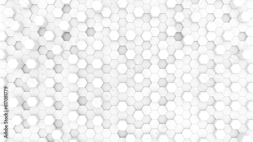 Abstract Polygonal Wall Background White Hexagon Shapes