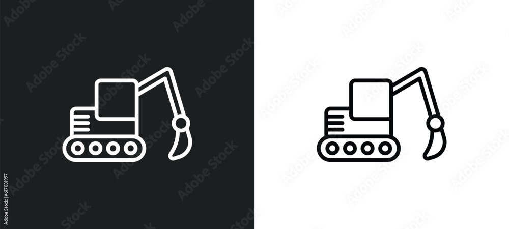 digger line icon in white and black colors. digger flat vector icon from digger collection for web, mobile apps and ui. digger line icon in white and black colors. digger flat vector icon from digger collection for web, mobile apps and ui.