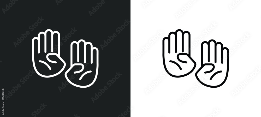 Obraz premium deaf line icon in white and black colors. deaf flat vector icon from deaf collection for web, mobile apps and ui.