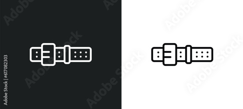 athletic strap line icon in white and black colors. athletic strap flat vector icon from athletic strap collection for web, mobile apps and ui.