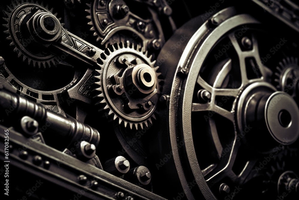 The combination of mechanical textures and atmospheric tones. Generative AI The combination of mechanical textures and atmospheric tones. Generative AI