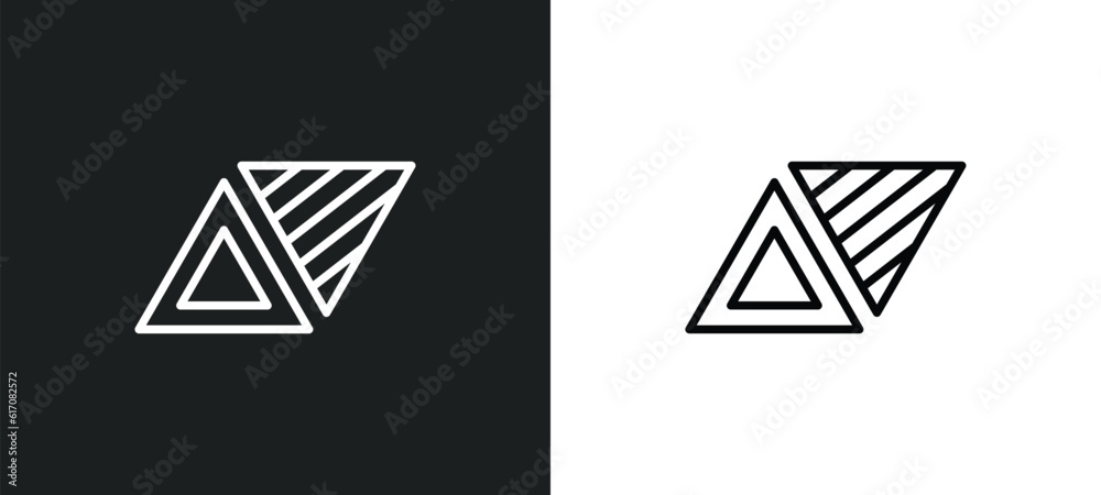 triangles couple line icon in white and black colors. triangles couple flat vector icon from triangles couple collection for web, mobile apps and ui. triangles couple line icon in white and black colors. triangles couple flat vector icon from triangles couple collection for web, mobile apps and ui.