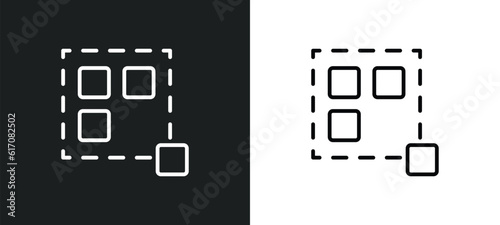 ungroup line icon in white and black colors. ungroup flat vector icon from ungroup collection for web, mobile apps and ui.