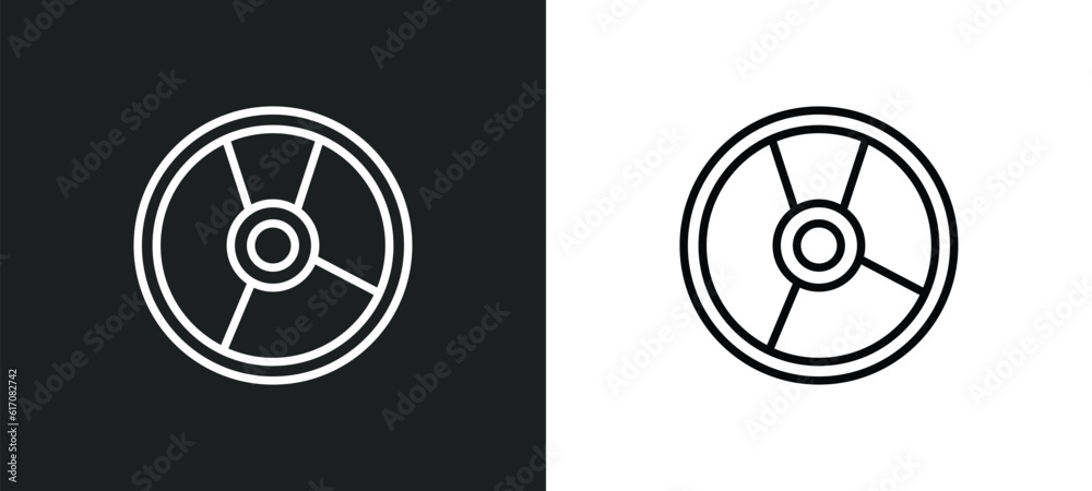 cd record line icon in white and black colors. cd record flat vector icon from cd record collection for web, mobile apps and ui. cd record line icon in white and black colors. cd record flat vector icon from cd record collection for web, mobile apps and ui.