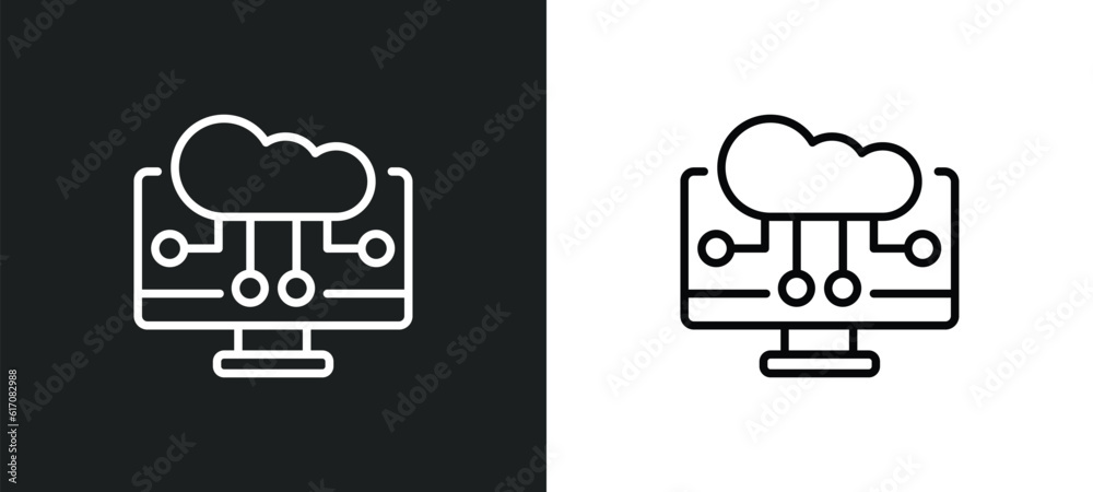 computing technology line icon in white and black colors. computing technology flat vector icon from computing technology collection for web, mobile apps and ui. computing technology line icon in white and black colors. computing technology flat vector icon from computing technology collection for web, mobile apps and ui.