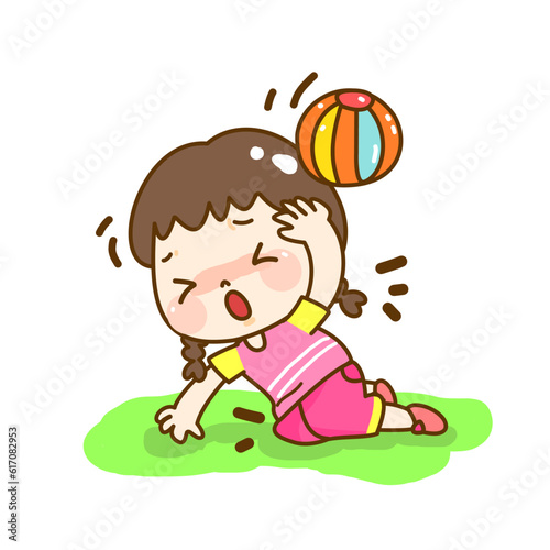 Cartoon kids having little accidents.