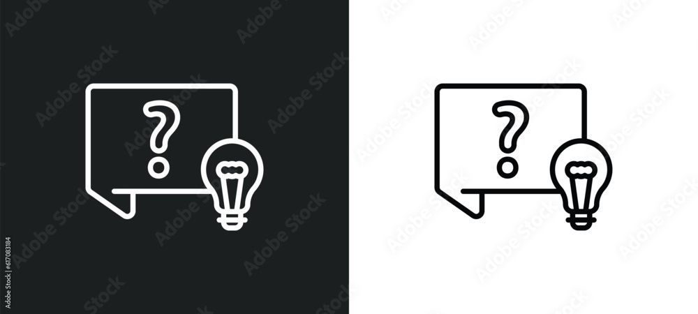 quiz line icon in white and black colors. quiz flat vector icon from quiz collection for web, mobile apps and ui. quiz line icon in white and black colors. quiz flat vector icon from quiz collection for web, mobile apps and ui.