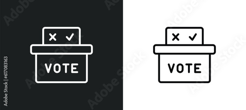 referendum line icon in white and black colors. referendum flat vector icon from referendum collection for web, mobile apps and ui.