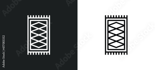 rugs line icon in white and black colors. rugs flat vector icon from rugs collection for web, mobile apps and ui.